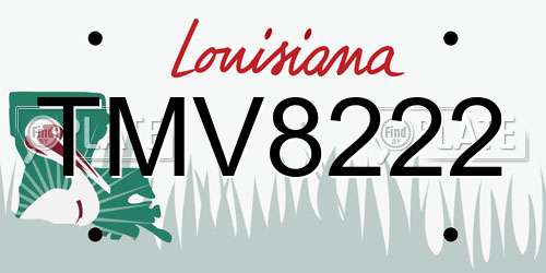 TMV8222 Louisiana License Plate