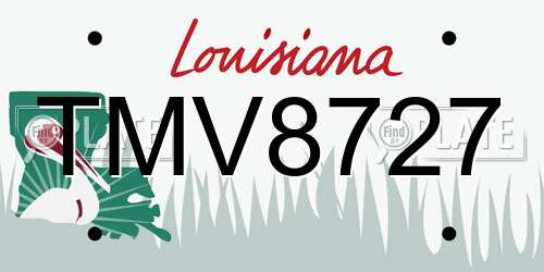 TMV8727 Louisiana License Plate