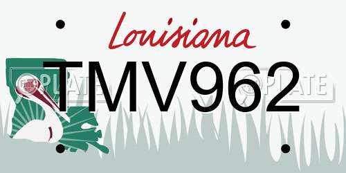 TMV962 Louisiana License Plate