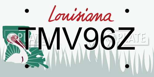 TMV96Z Louisiana License Plate