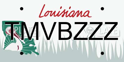 TMVBZZZ Louisiana License Plate