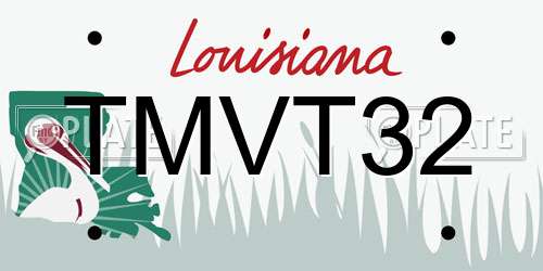 TMVT32 Louisiana License Plate
