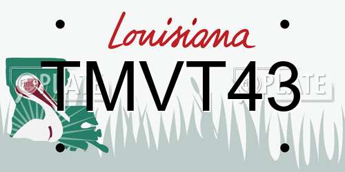 TMVT43 Louisiana License Plate
