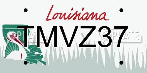TMVZ37 Louisiana License Plate