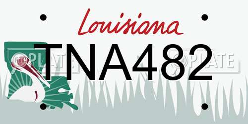 TNA482 Louisiana License Plate
