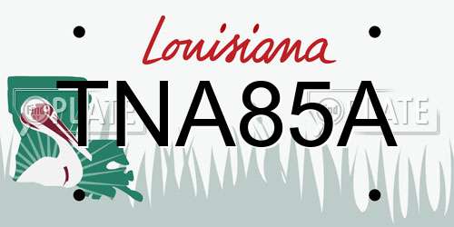 TNA85A Louisiana License Plate