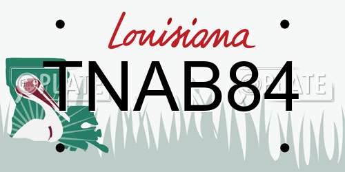 TNAB84 Louisiana License Plate