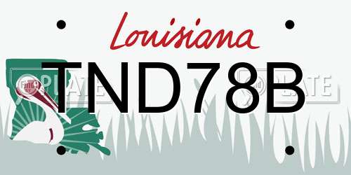 TND78B Louisiana License Plate
