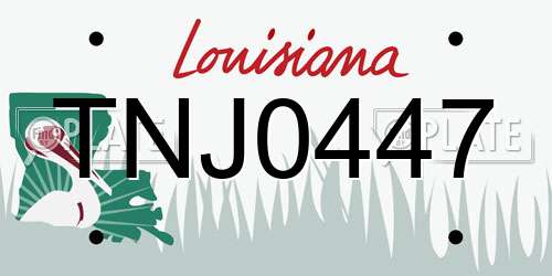 TNJ0447 Louisiana License Plate