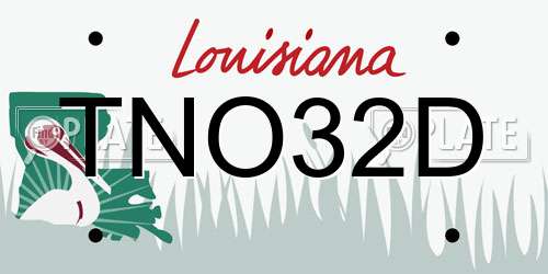 TNO32D Louisiana License Plate