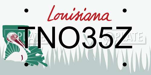 TNO35Z Louisiana License Plate