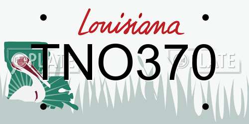 TNO370 Louisiana License Plate