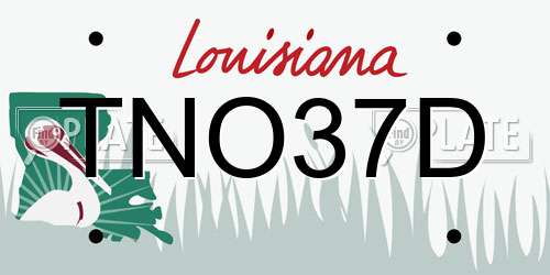 TNO37D Louisiana License Plate