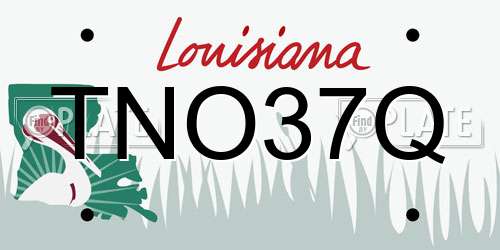 TNO37Q Louisiana License Plate