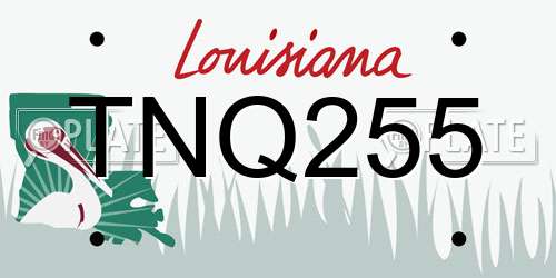 TNQ255 Louisiana License Plate