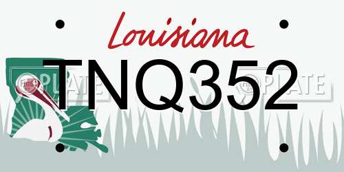 TNQ352 Louisiana License Plate