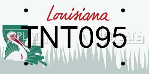 TNT095 Louisiana License Plate