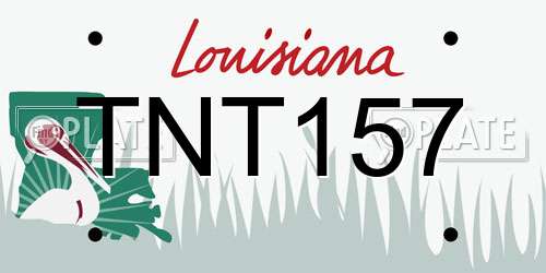 TNT157 Louisiana License Plate