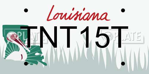TNT15T Louisiana License Plate