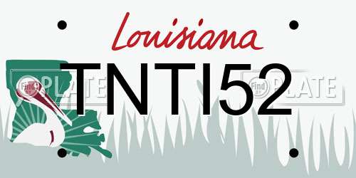 TNTI52 Louisiana License Plate