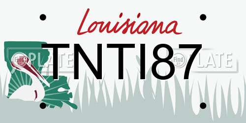 TNTI87 Louisiana License Plate