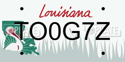 TO0G7Z Louisiana License Plate
