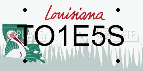 TO1E5S Louisiana License Plate