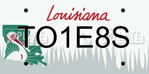 TO1E8S Louisiana License Plate