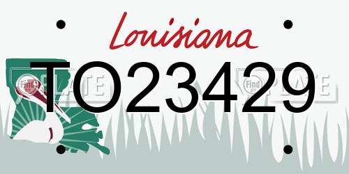 TO23429 Louisiana License Plate