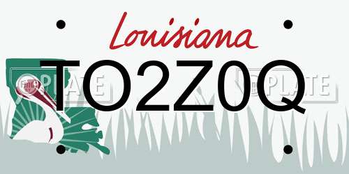 TO2Z0Q Louisiana License Plate