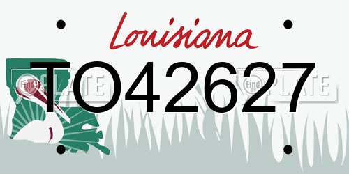 TO42627 Louisiana License Plate