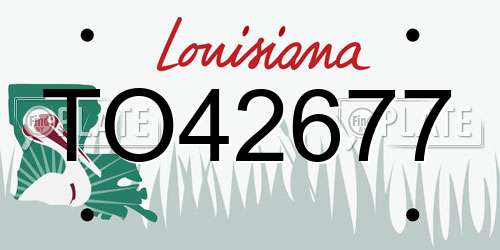 TO42677 Louisiana License Plate