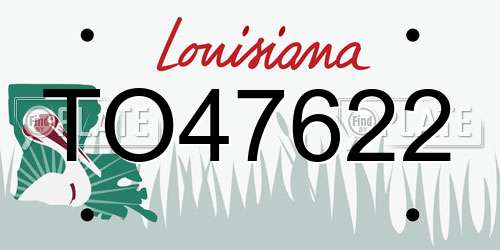 TO47622 Louisiana License Plate
