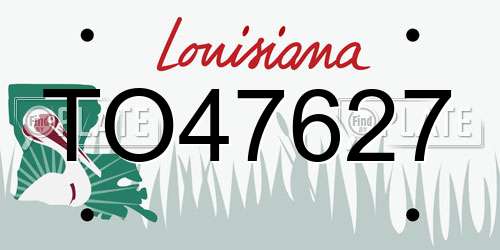 TO47627 Louisiana License Plate