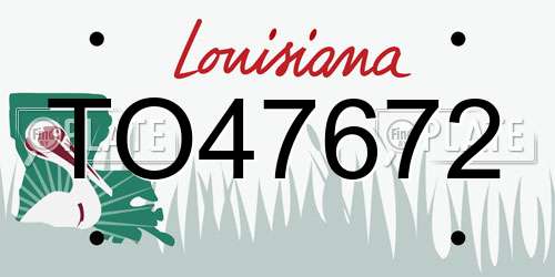 TO47672 Louisiana License Plate