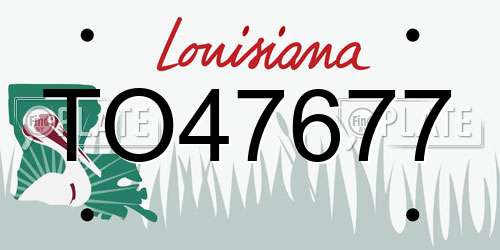 TO47677 Louisiana License Plate