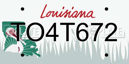 TO4T672 Louisiana License Plate