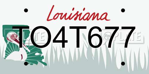 TO4T677 Louisiana License Plate