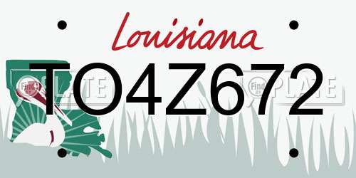 TO4Z672 Louisiana License Plate
