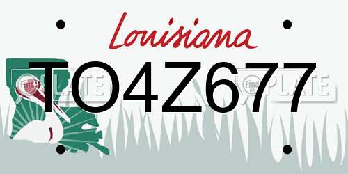 TO4Z677 Louisiana License Plate