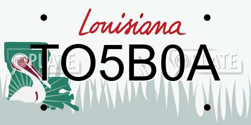 TO5B0A Louisiana License Plate