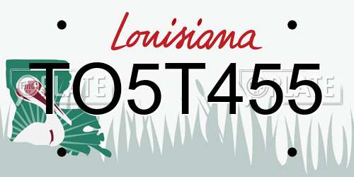 TO5T455 Louisiana License Plate