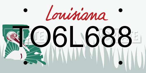 TO6L688 Louisiana License Plate
