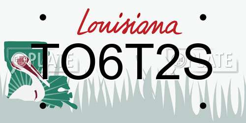 TO6T2S Louisiana License Plate