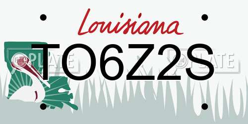 TO6Z2S Louisiana License Plate