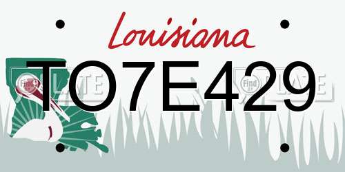 TO7E429 Louisiana License Plate