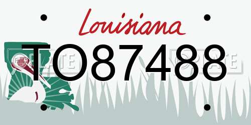 TO87488 Louisiana License Plate