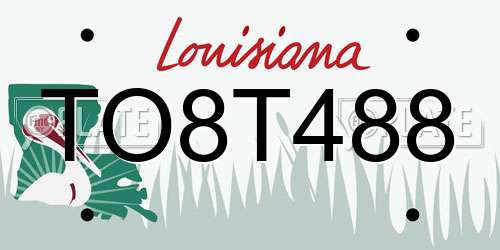 TO8T488 Louisiana License Plate