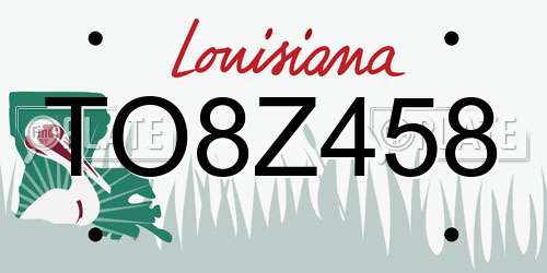 TO8Z458 Louisiana License Plate