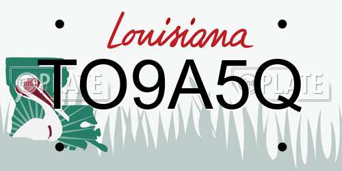 TO9A5Q Louisiana License Plate